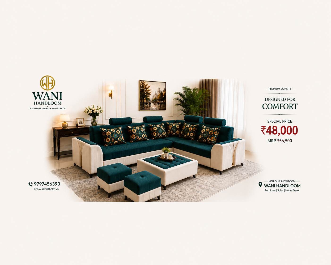 Spacious 7-Seater Sofa