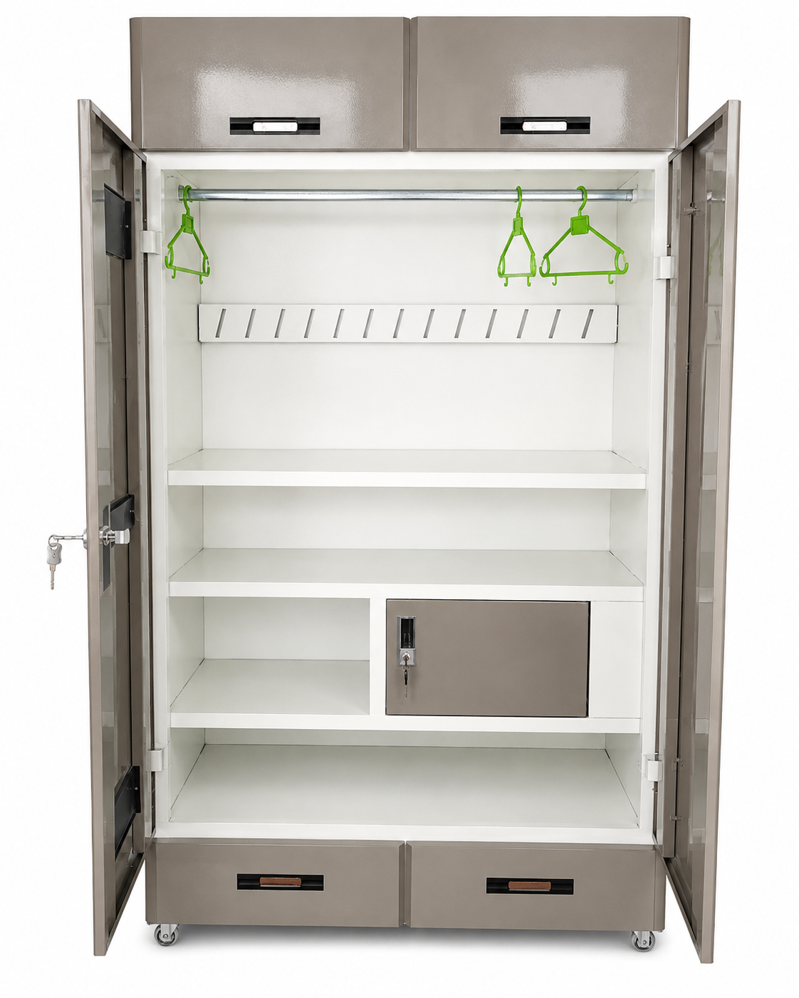 Steel Almirah with Mirror & Drawers - Image 4