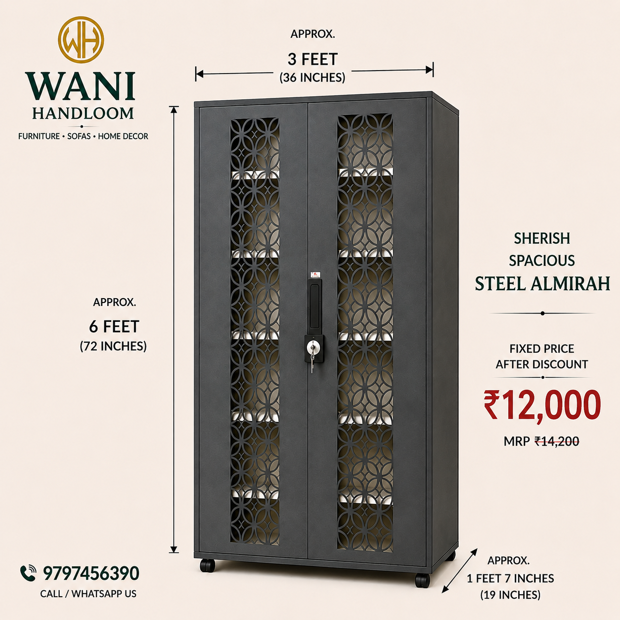 Spacious Steel Almirah with Modern Design - Image 2
